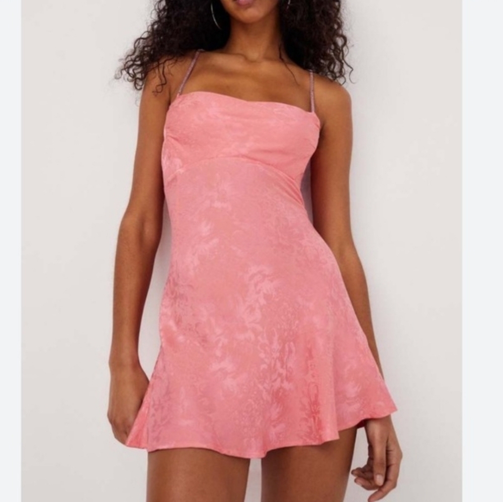 New For Love & Lemons Gabrielle Embellished Mini Slip Dress - Picture 3 of 8
